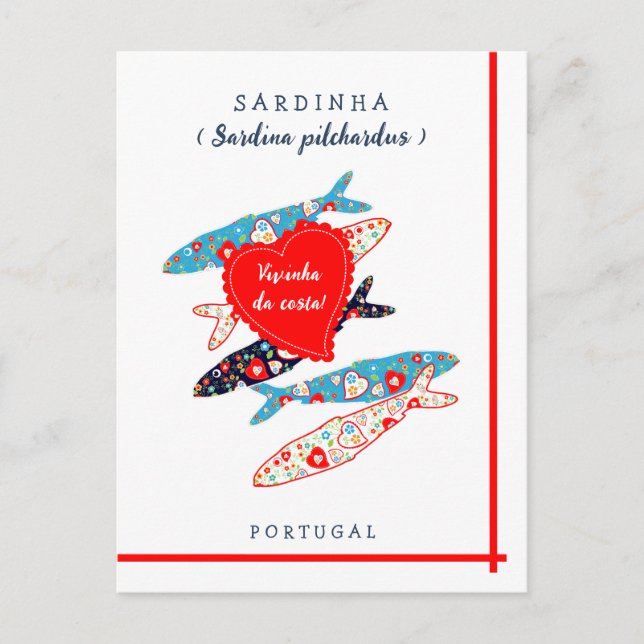 Portugiesische Sardinen Postkarte (Vorderseite)