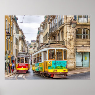 portugiesische Straßenbahnlinie Poster