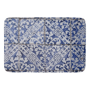 Portugiesische Tiles - Azulejo Blau und Weiße Flor Badematte