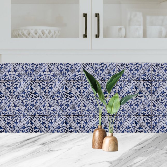 Portugiesische Tiles - Azulejo Blau und Weiße Flor Fliese (Von Creator hochgeladen)
