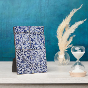 Portugiesische Tiles - Azulejo Blau und Weiße Flor Fotoplatte