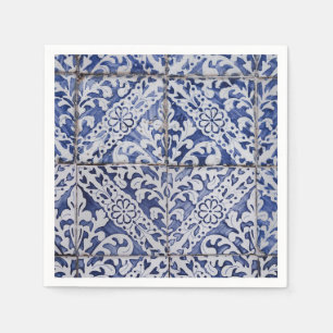 Portugiesische Tiles - Azulejo Blau und Weiße Flor Serviette