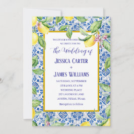 Portugiesische Tiles Lemons Mediterrane Hochzeit Einladung