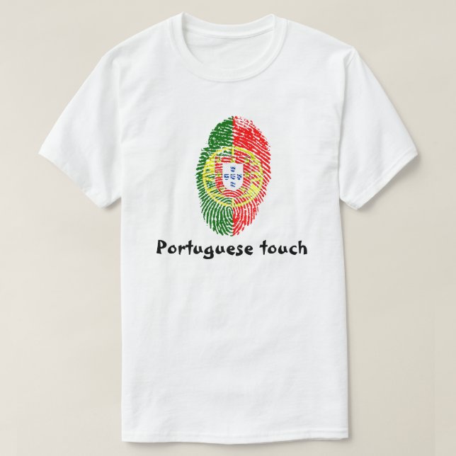 Portugiesische Touchfingerabdruckflagge T-Shirt (Design vorne)