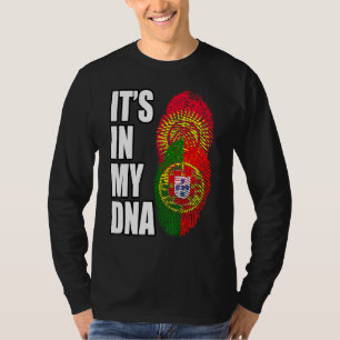 Portugiesische und kirgisische Mix-DNA-Flagge T-Shirt