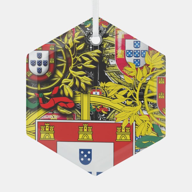 portugiesische Volkskunst-Keramik Ornament Aus Glas (Vorderseite)