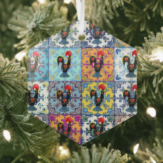 portugiesische Volkskunst-Keramik Ornament Aus Glas