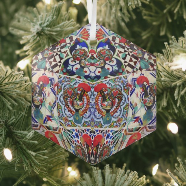 Portugiesische Volkskunst Ornament Aus Glas (Insitu)