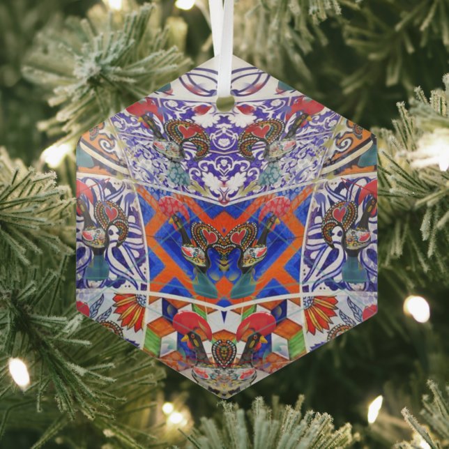 Portugiesische Volkskunst Ornament Aus Glas (Insitu)