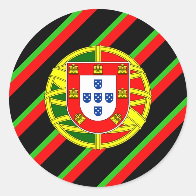 Portugiesische Wappen Runder Aufkleber (Vorderseite)
