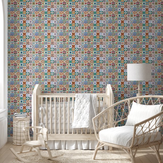 Portugiesische Wohngestaltung Azulejo Tiles Wall Tapete (Kinder)