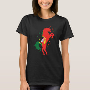 Portugiesische Wurzeln Einhorn Portugal Flagge T-Shirt