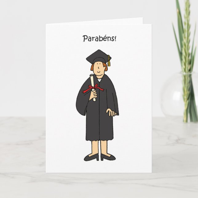 Portugiesischer Abschluss Herzlichen Glückwunsch f Karte (Vorderseite)