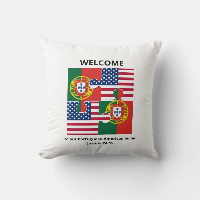 PORTUGIESISCHER AMERIKANISCHER Empfang Kissen (Vorderseite)