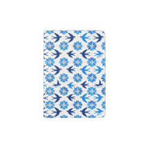 Portugiesischer Azulejo-Schwalben Reisepasshalter
