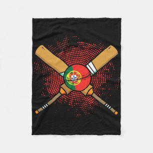 Portugiesischer Cricket-Schläger und Ll-Flagge Por Fleecedecke
