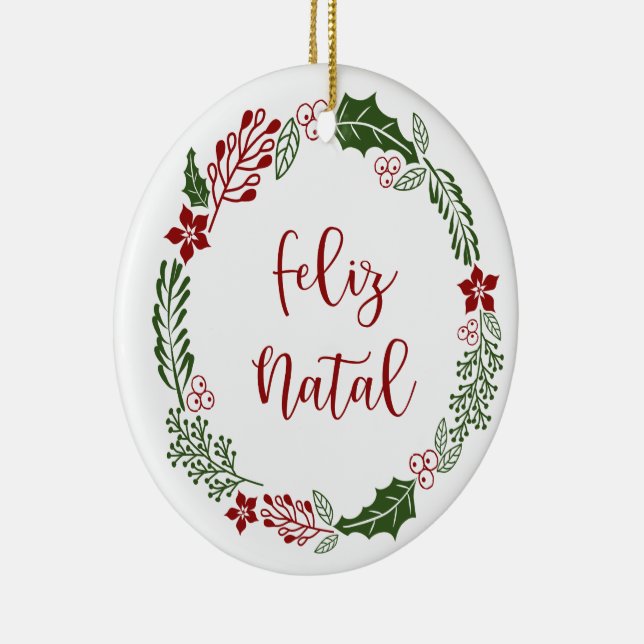 Portugiesischer Froschreath, Feliz Natal Keramik Ornament (Rechts)