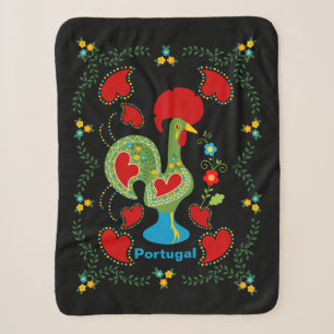 Portugiesischer Glückshahn in grüner Farbe Sherpadecke