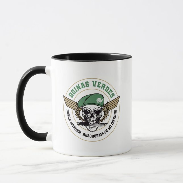 Portugiesischer Grüner Beret Skull Paratrooper Tasse (Links)