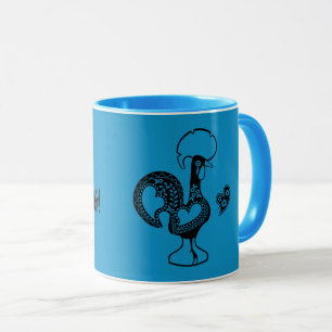 Portugiesischer Hahn Bom dia- Guten Morgen Zitat Tasse