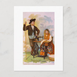 Portugiesischer Junge + Mädchen Postkarte