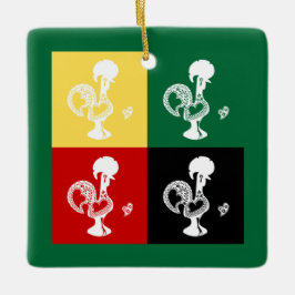 Portugiesischer Rooster von Barcelos farbenprächti Keramikornament