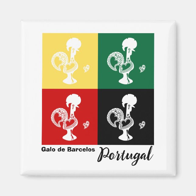 Portugiesischer Rooster von Barcelos farbenprächti Magnet (Vorne)