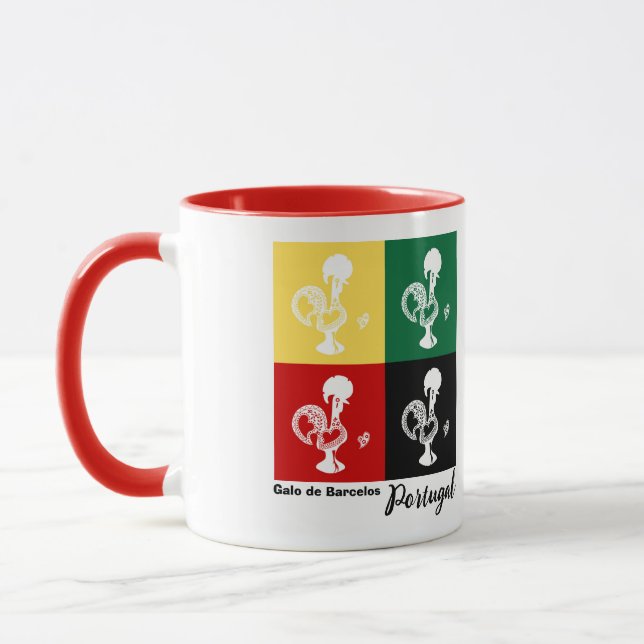 Portugiesischer Rooster von Barcelos farbenprächti Tasse (Links)