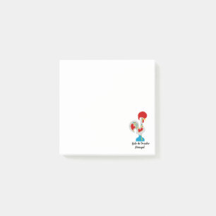 Portugiesischer Rooster von Barcelos in Weiß Post-it Klebezettel