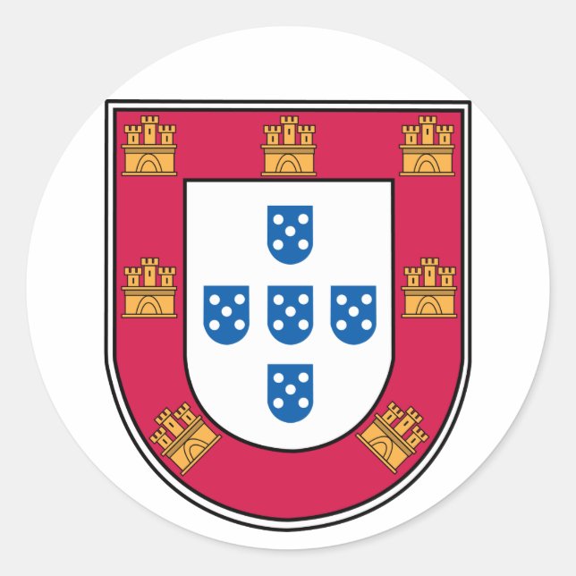 Portugiesischer Schild Runder Aufkleber (Vorderseite)