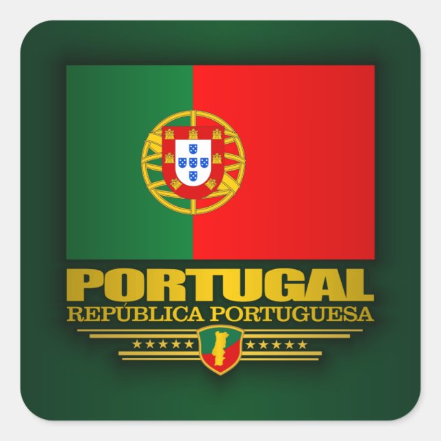 Portugiesischer Stolz Quadratischer Aufkleber (Vorderseite)