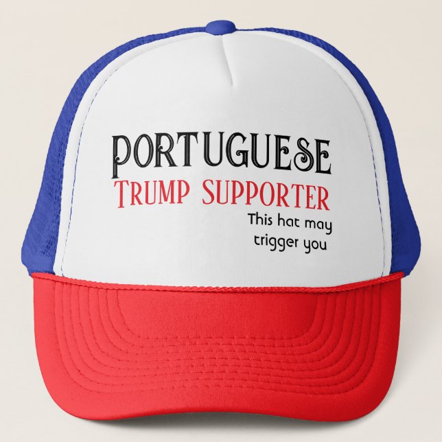 Portugiesischer Trump-Unterstützer Trucker Hat Truckerkappe (Vorderseite)