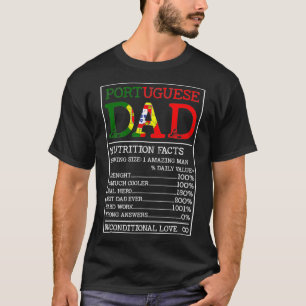 Portugiesischer Vater Nutrition Facts Funny Portug T-Shirt