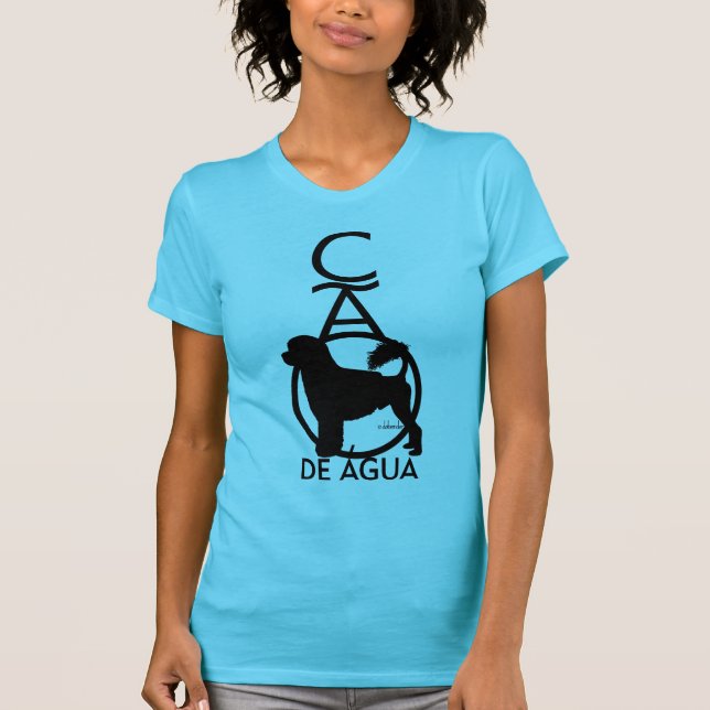 Portugiesischer Wasser-Hund Standing Cao de Agua T-Shirt (Vorderseite)