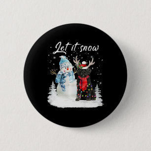 Portugiesischer Wasserdog Weihnachtsschneemann X Button