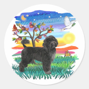 Portugiesischer Wasserhund (#2) Runder Aufkleber