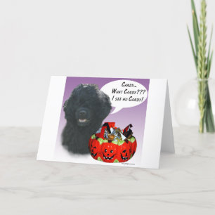 Portugiesischer Wasserhund Halloween Candy Karte
