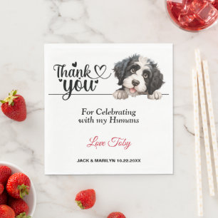Portugiesischer Wasserhund Hochzeit Danke Serviette