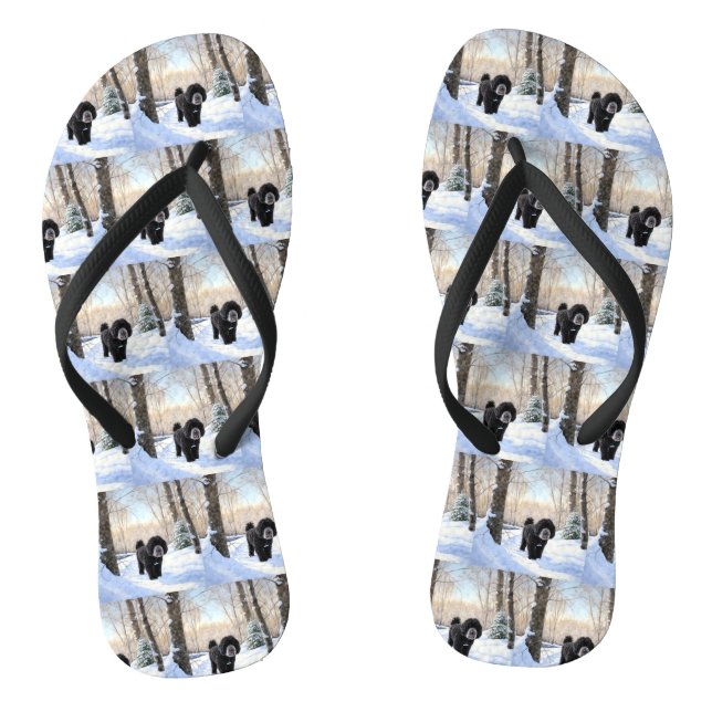 Portugiesischer Wasserhund lässt es zu Weihnachten Flip Flops (Fußbett)