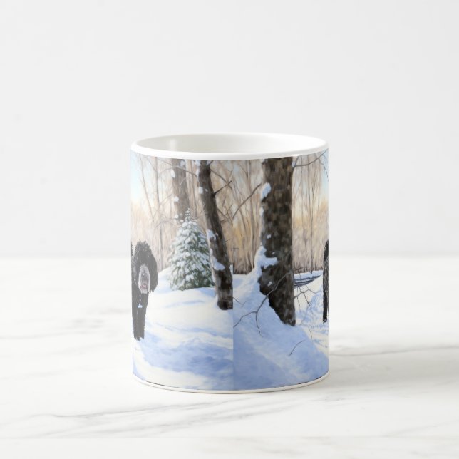 Portugiesischer Wasserhund lässt es zu Weihnachten Kaffeetasse (Mittel)