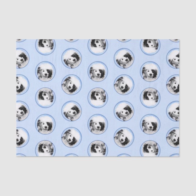 Portugiesischer Wasserhund Malerei PWD Original Hu Seidenpapier (Vorderseite)