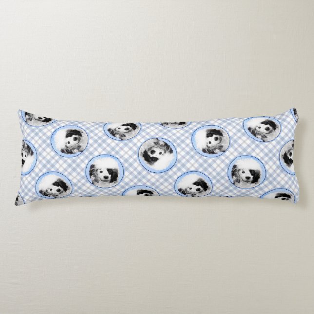 Portugiesischer Wasserhund Malerei PWD Original Hu Seitenschläferkissen (Vorderseite)