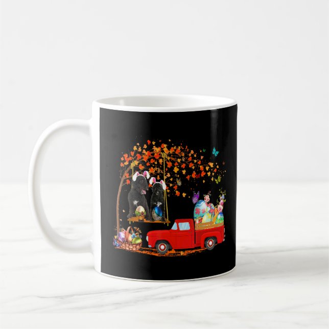 Portugiesischer Wasserhund mit sonniger Ohrentrott Kaffeetasse (Links)