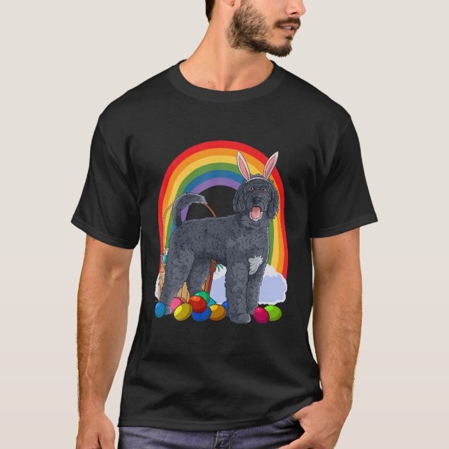 Portugiesischer Wasserhund Ostereier Bunny T-Shirt (Vorderseite)