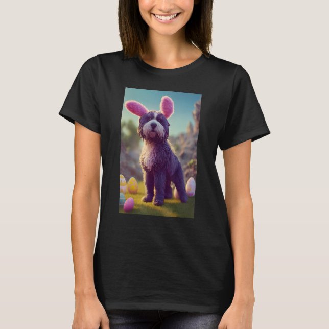 Portugiesischer Wasserhund Ostereier Sonnige Ohren T-Shirt (Vorderseite)