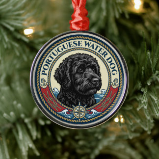 Portugiesischer Wasserhund - Portie Ornament Aus Metall