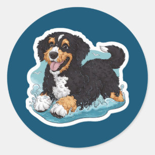 Portugiesischer Wasserhund Runder Aufkleber