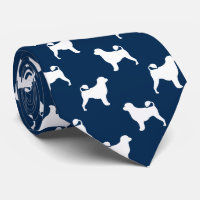 Portugiesischer Wasserhund Silhouetten Muster Blau