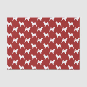 Portugiesischer Wasserhund Silhouetten Muster Rot Seidenpapier