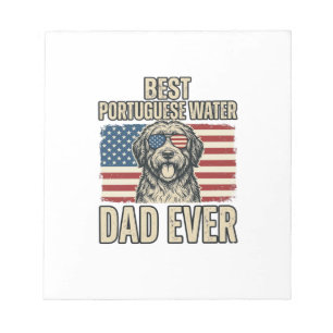 Portugiesischer Wasserhund-Vater Patriotisch Vinta Notizblock